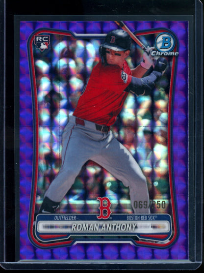 2026 Bowman Chrome Roman Anthony Rookie RC Purple Geometric Refractor /250 Red Sox