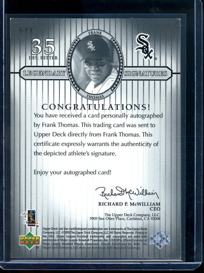 2000 Upper Deck Frank Thomas Legendary Signatures White Sox