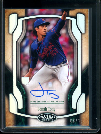 2026 Topps Tier One Jonah Tong Break Out Autograph /10 Mets