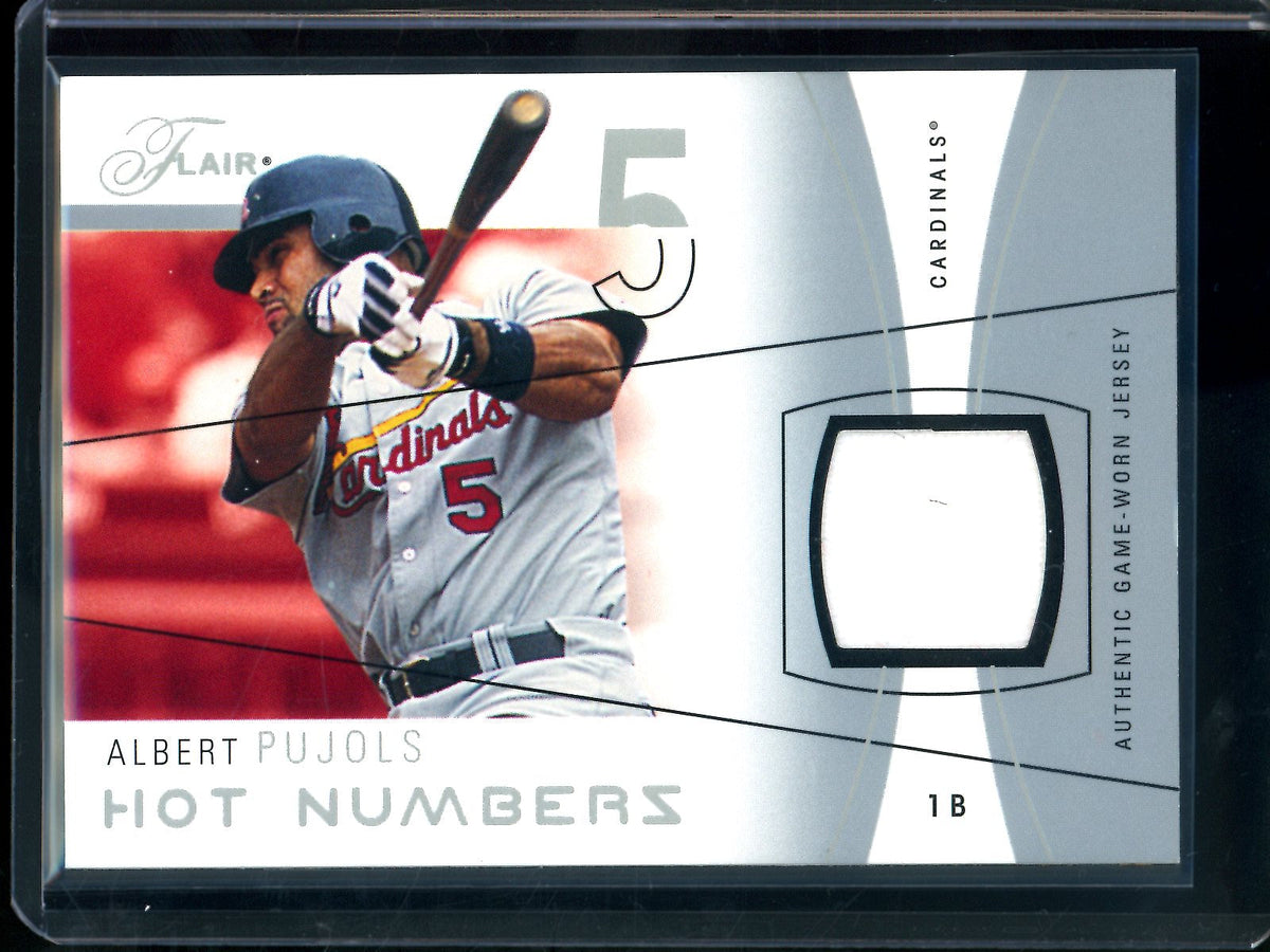 2004 Fleer Flair Albert Pujols Hot Numbers Jersey Relic /125 Cardinals