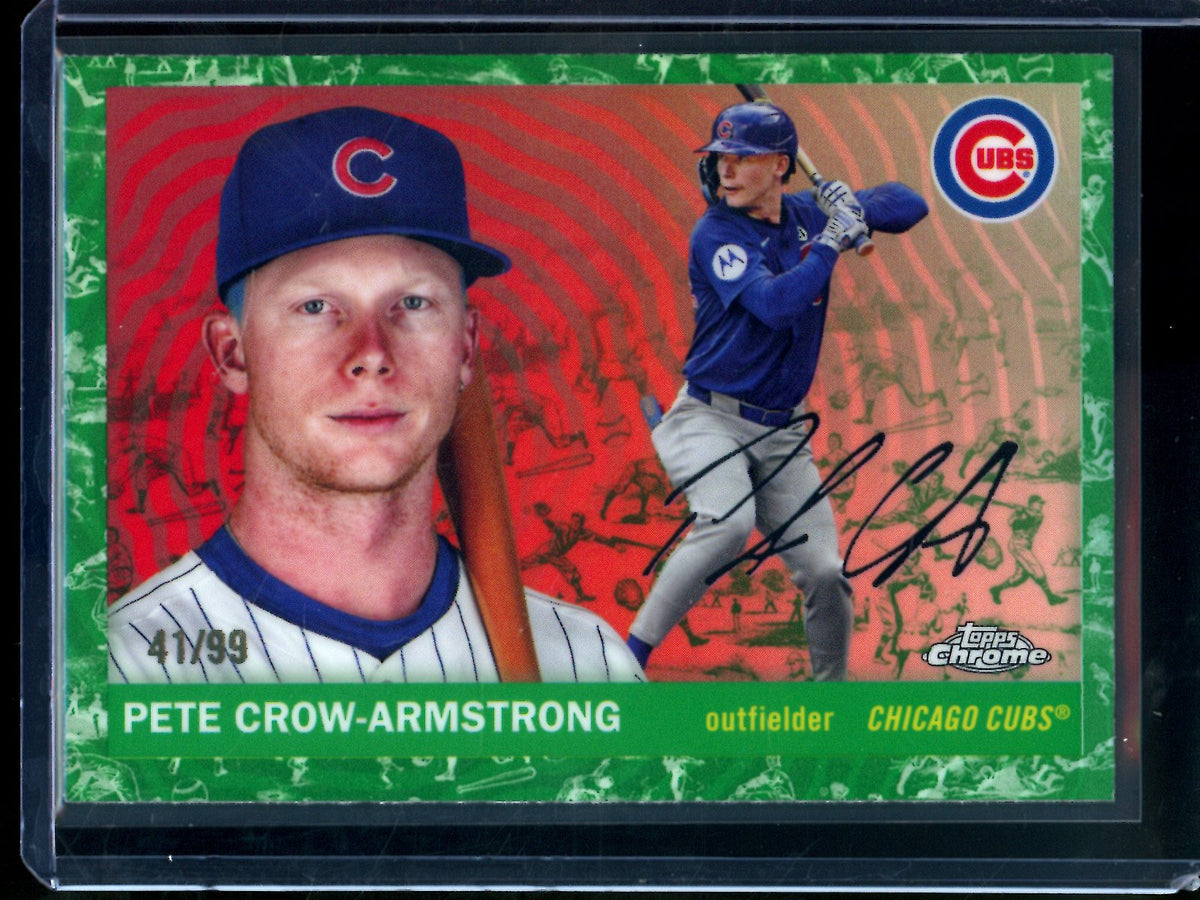 2025 Topps Chrome Platinum Pete Crow-Armstrong Green Refractor /99 Cubs