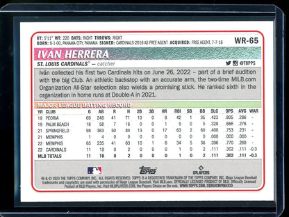 2023 Topps Big League Ivan Herrera Rookie RC Orange Foil /25 Cardinals