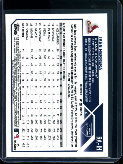 2023 Topps Chrome Ivan Herrera Rookie RC Refractor Autograph /499 Cardinals