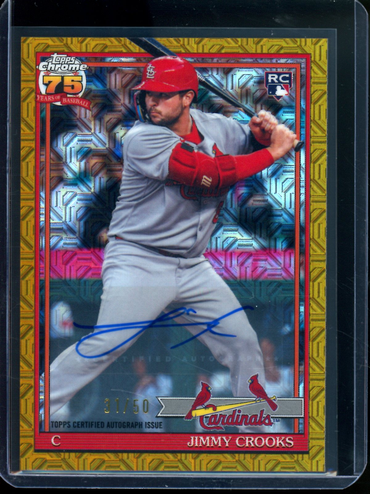 2026 Topps Chrome Jimmy Crooks Rookie RC 1991 Gold Mojo Refractor Autograph /50 Cardinals