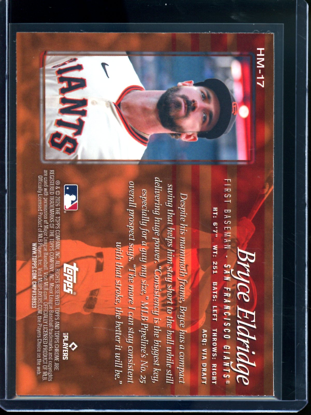 2026 Topps Chrome Bryce Eldridge Rookie RC Hobby Masters SSP Giants