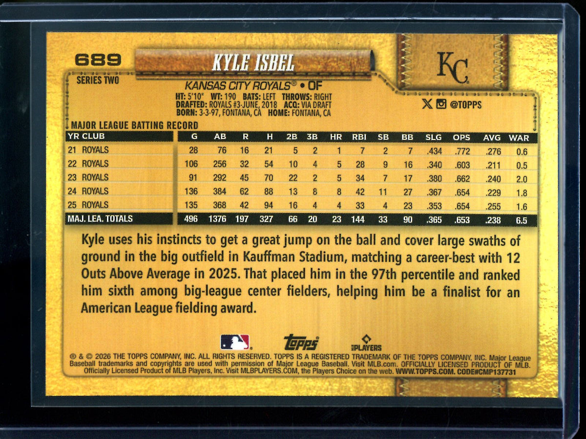 2026 Topps Flagship Kyle Isbel Golden Mirror SSP Royals