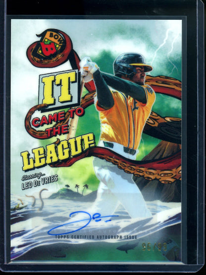 2026 Bowman Chrome Leo De Vries It came to The League Green Refractor Autograph /99 A's