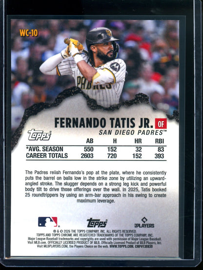 2026 Topps Chrome Fernando Tatis Jr. Wrecking Crew Orange Refractor /25 Padres