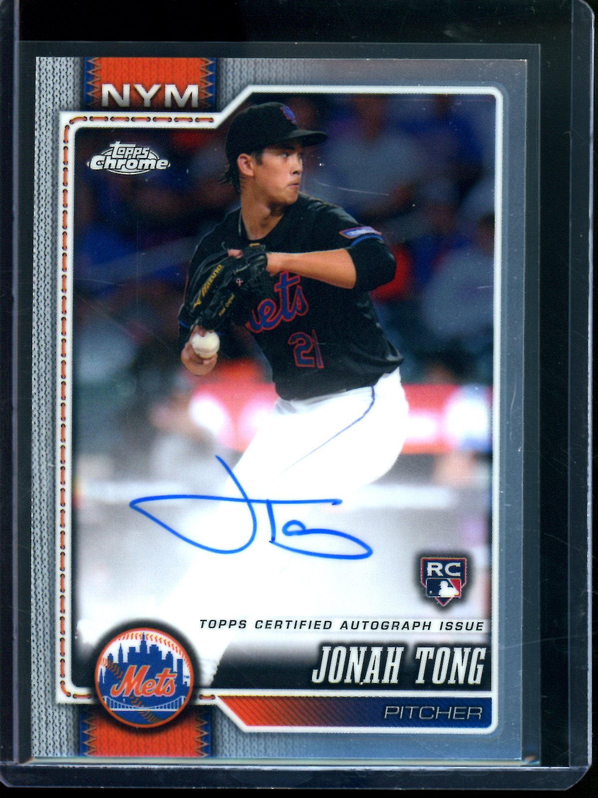 2026 Topps Chrome Jonah Tong Rookie RC Autograph Mets