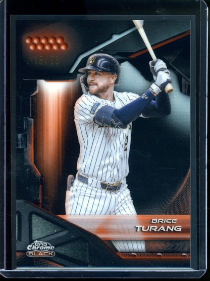 2026 Topps Chome Black Brice Turang Orange Refractor /25 Brewers
