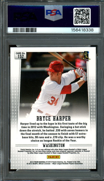 2012 Panini Prizm Bryce Harper Rookie RC #152 PSA 8 Nationals / Phillies
