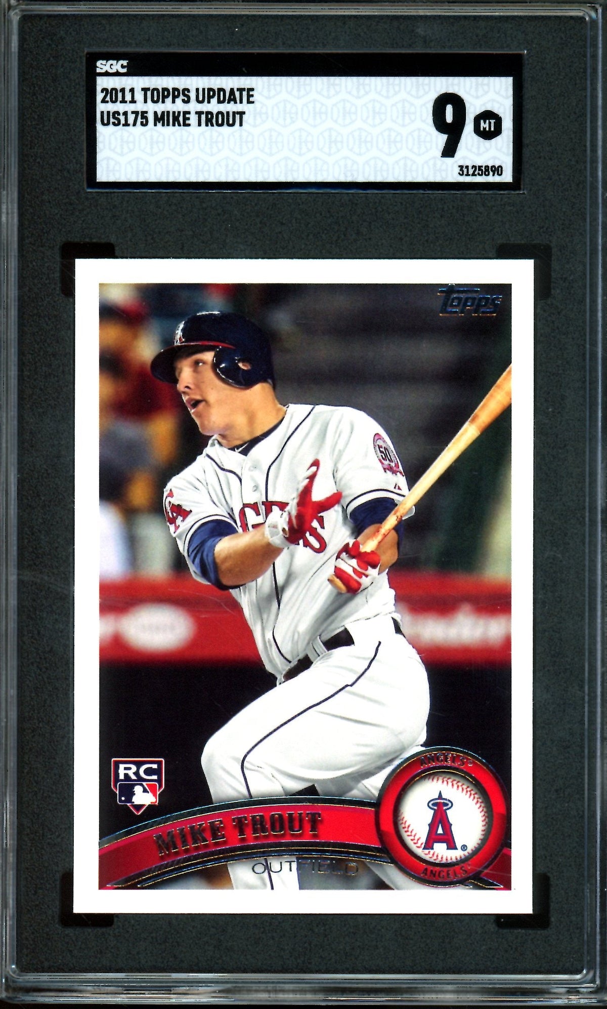 2011 Topps Update Mike Trout Rookie RC #US175 SGC 9 Angels