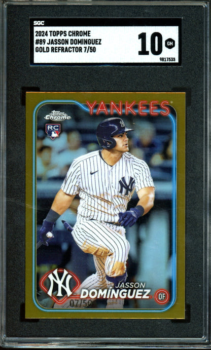 2024 Topps Chrome Jasson Dominguez Rookie RC Gold Refractor /50 Yankees