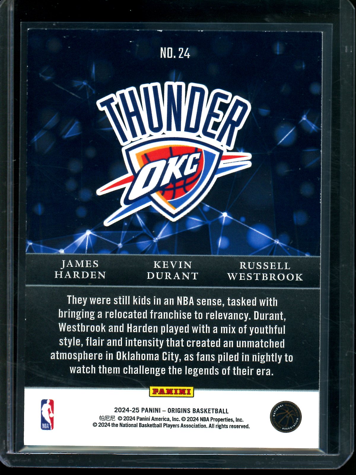 2024/25 Panini Origins Harden / Durant / Westbrook Nucleus Thunder