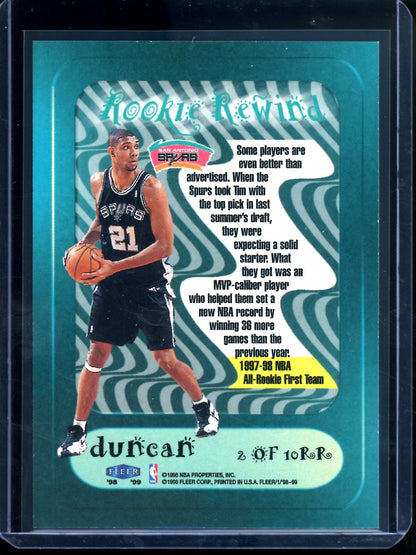 1998/99 Fleer Tradition Tim Duncan Rookie Rewind Spurs