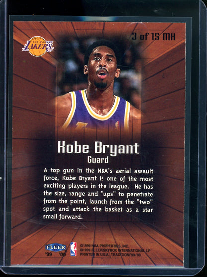 1999/00 Fleer Tradition Kobe Bryant Masters of the Hardwood Lakers (A)