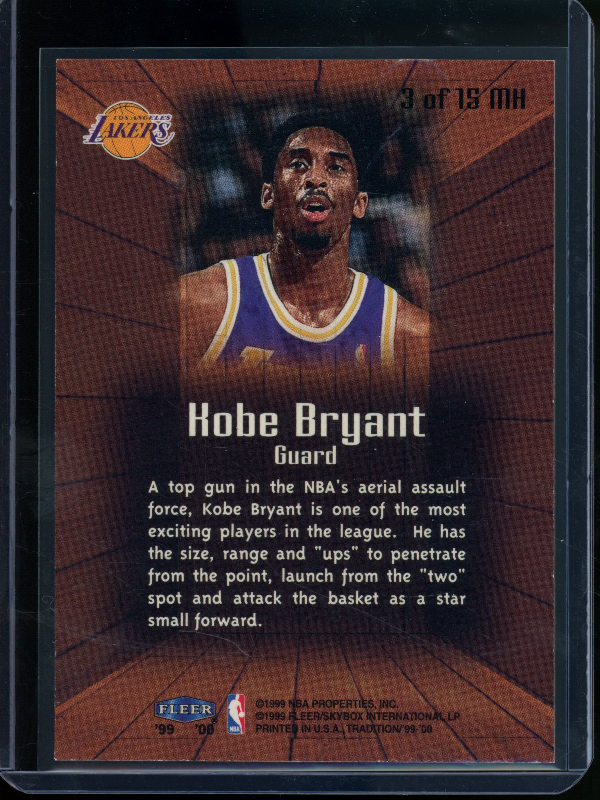 1999/00 Fleer Tradition Kobe Bryant Masters of the Hardwood Lakers (C)