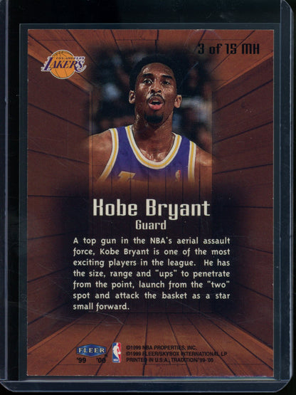 1999/00 Fleer Tradition Kobe Bryant Masters of the Hardwood Lakers (C)