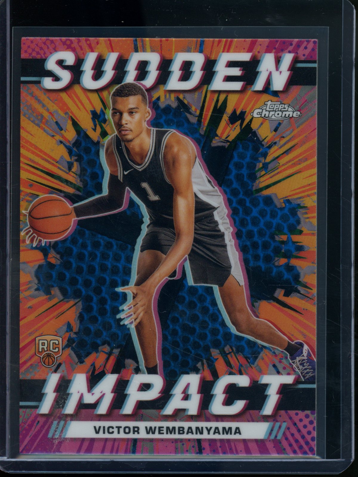 2023/24 Topps Chrome Victor Wembanyama Rookie RC Sudden Impact Blue Spurs