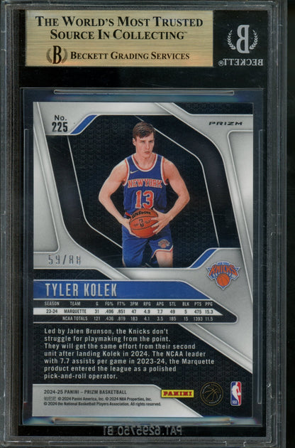 2024/25 Panini Prizm Tyler Kolek Rookie RC Choice Red /88 BGS 9.5 Knicks