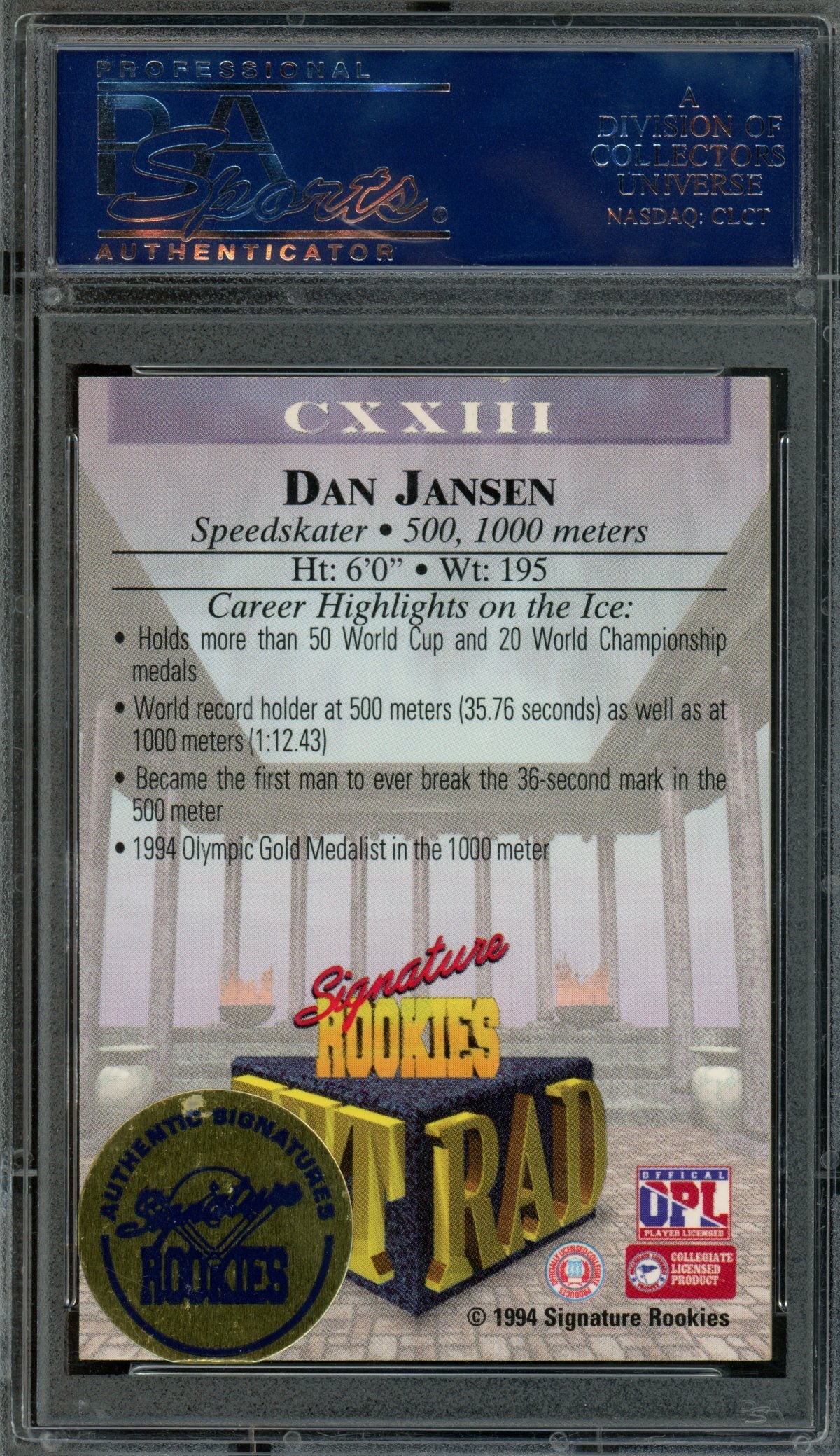 1994 Signature Rookies Dan Jansen Autograph #CXXIII PSA 6
