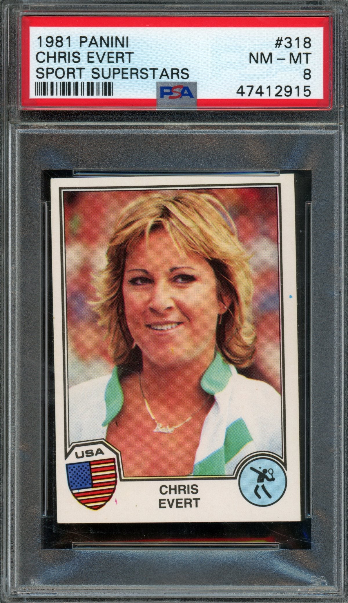 1981 Panini Sport Superstars Chris Evert #318 PSA 8