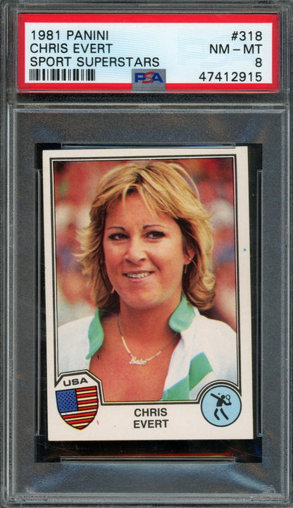 1981 Panini Sport Superstars Chris Evert #318 PSA 8