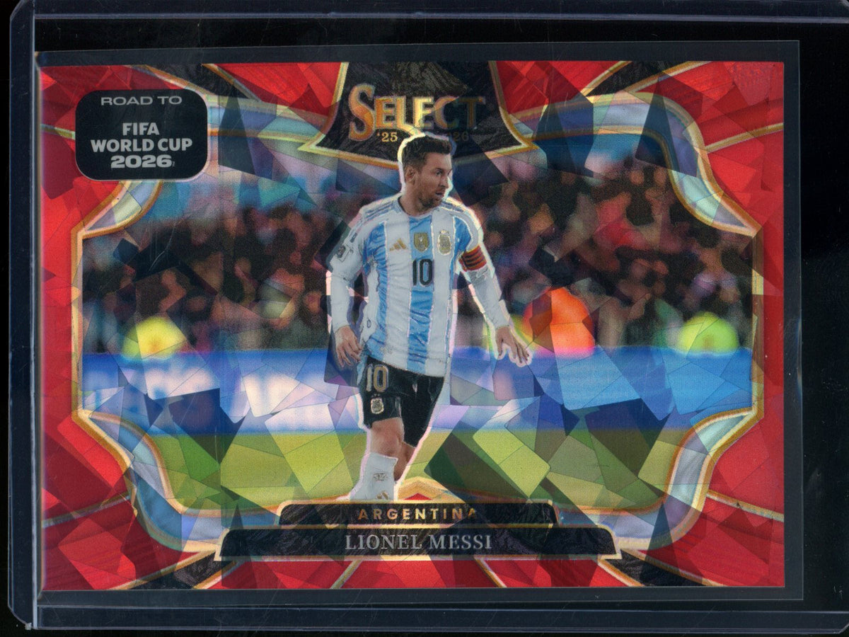 2025/26 Panini Select Lionel Messi Red Cracked Ice Field Level Argentina