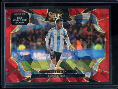 2025/26 Panini Select Lionel Messi Red Cracked Ice Field Level Argentina