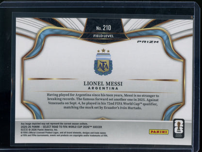 2025/26 Panini Select Lionel Messi Red Cracked Ice Field Level Argentina