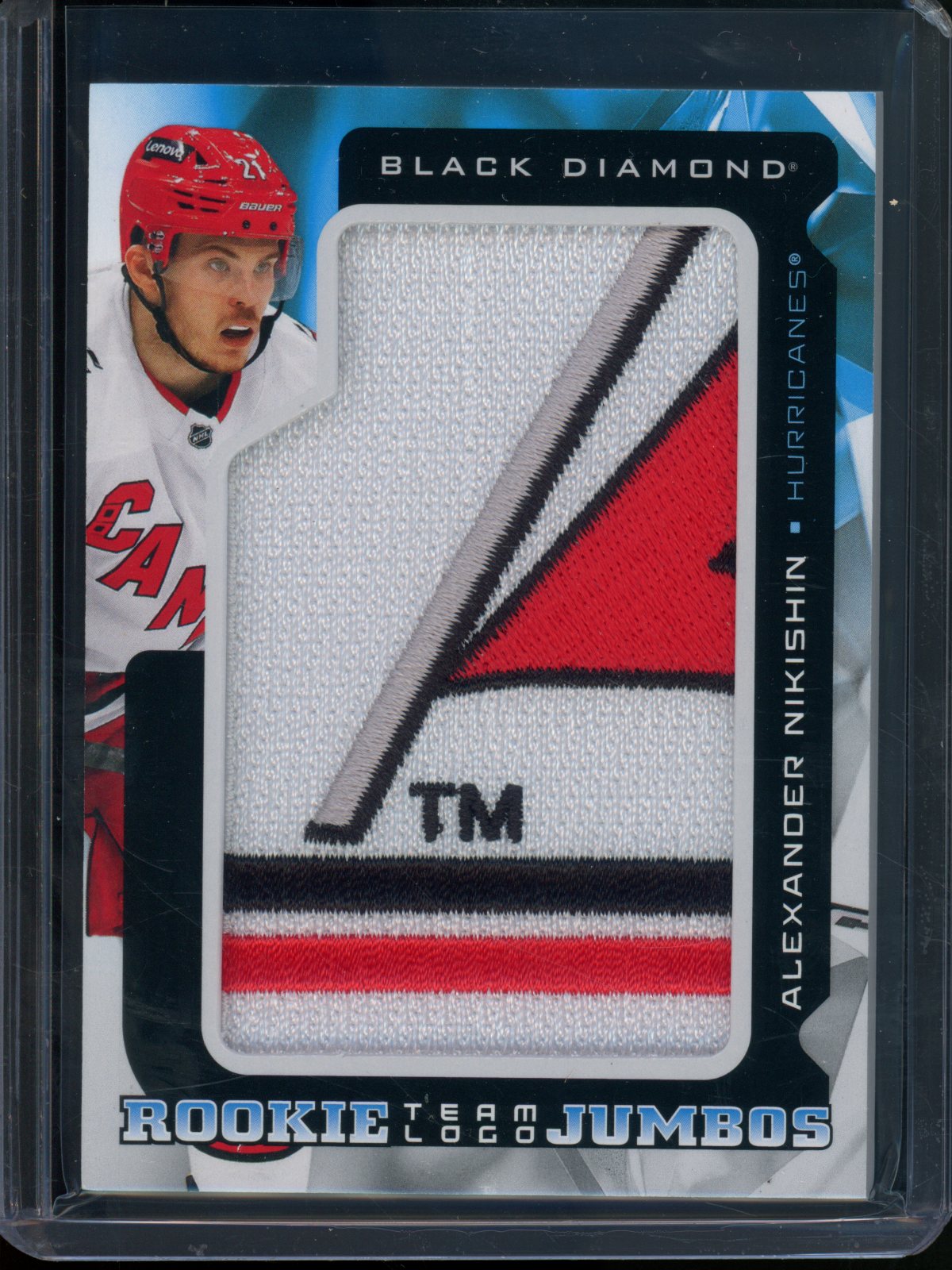 2025/26 Upper Deck Black Diamond Alexander Nikishin Rookie RC Team Logo Jumbos Hurricanes