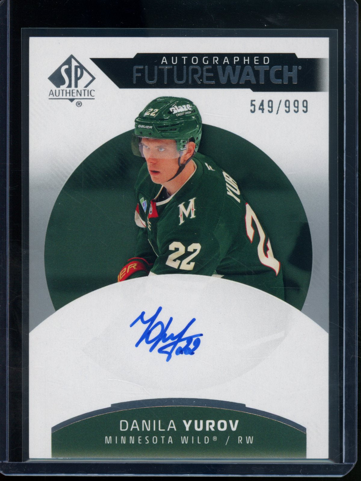 2025/26 Upper Deck SP Authentic Danila Yurov Rookie RC Future Watch Autograph /999 Wild