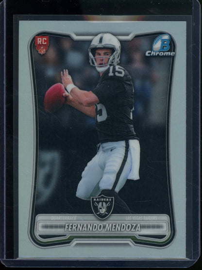 2026 Bowman Chrome Fernando Mendoza Red Rookie RC Refractor Raiders - Trading Card Market