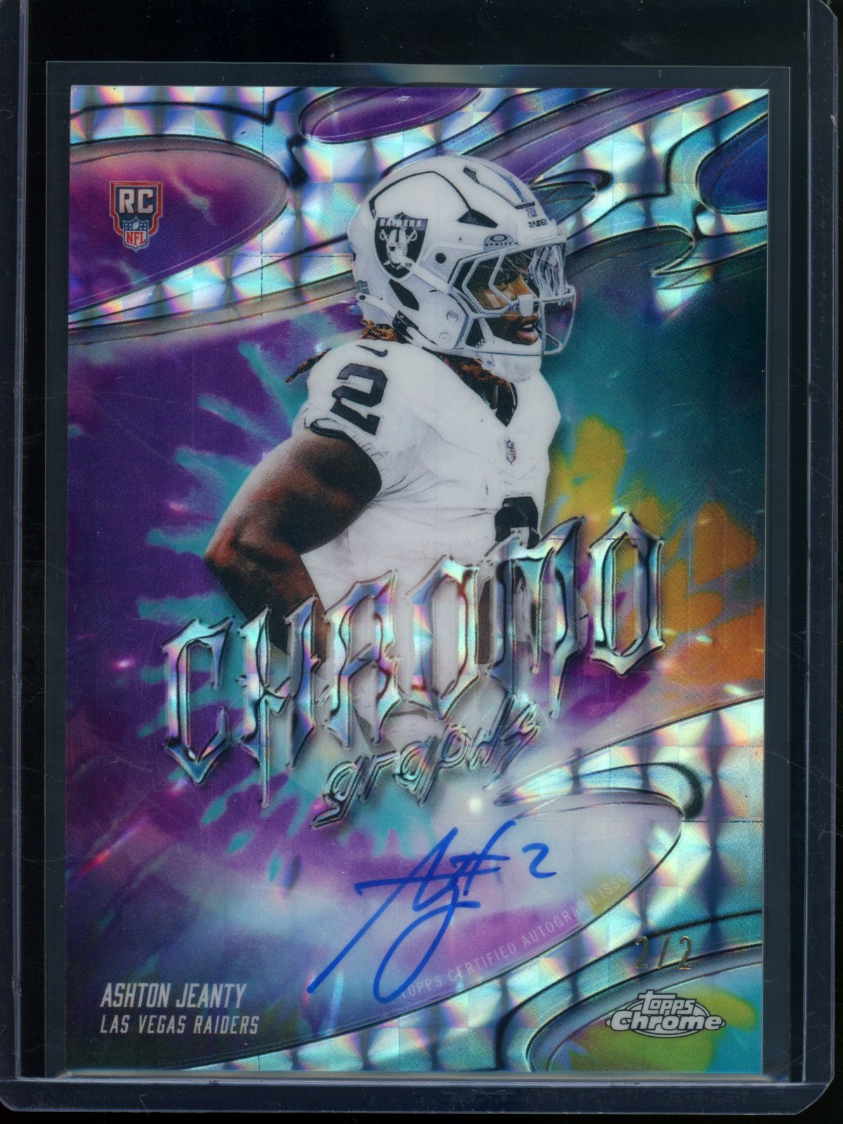 2025 Topps Chrome Ashton Jeanty Chromo Graphs Rookie RC Refractor Autograph 2/2 Raiders - Trading Card Market
