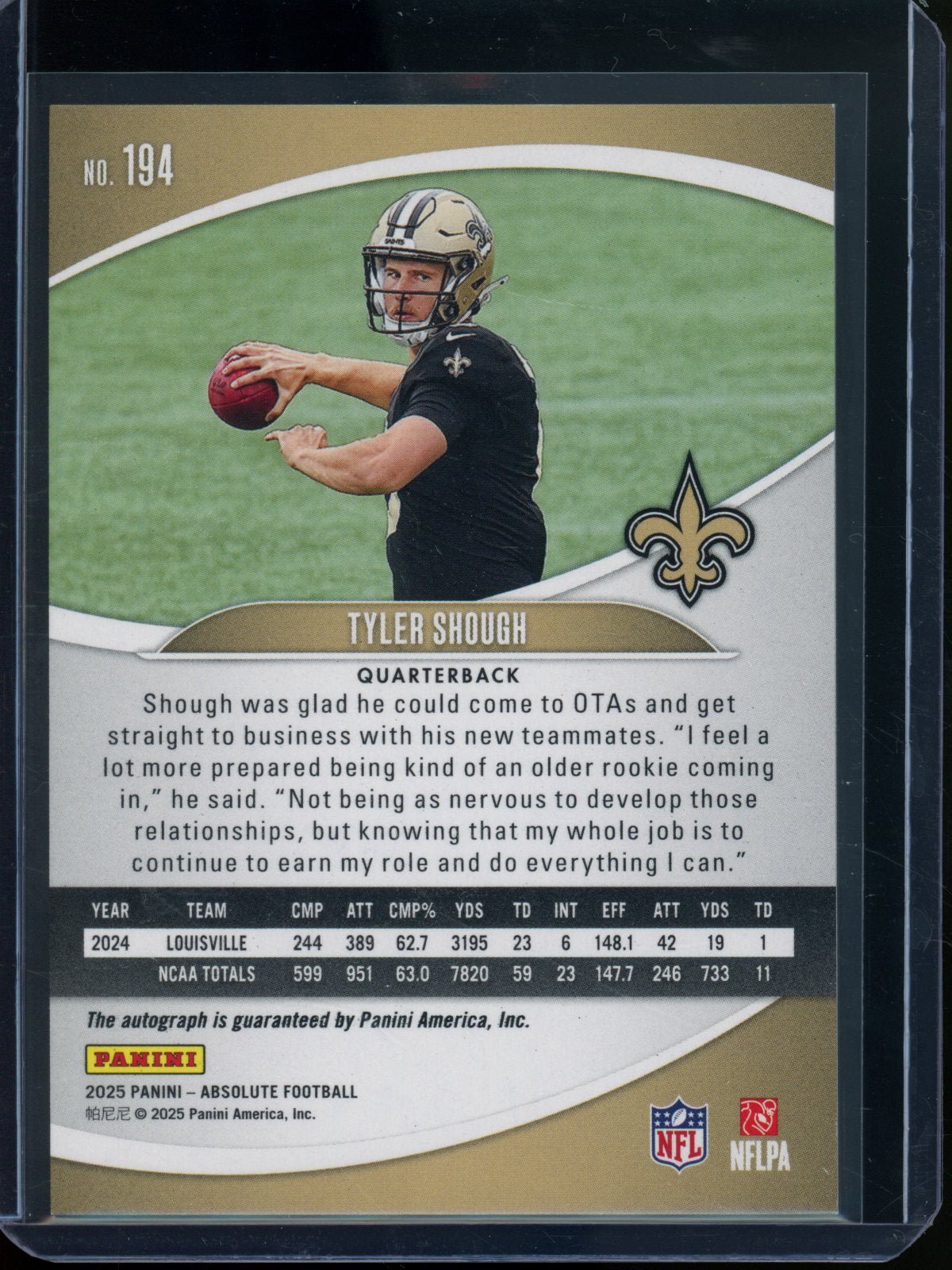 2025 Panini Absolute Tyler Shough Rookie RC Autograph Saints - Trading Card Market