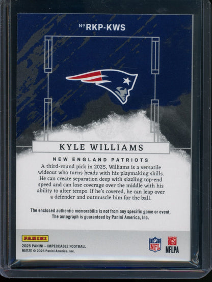 2025 Panini Impeccable Kyle Williams Rookie RC Patch Autograph /75 Patriots - Trading Card Market