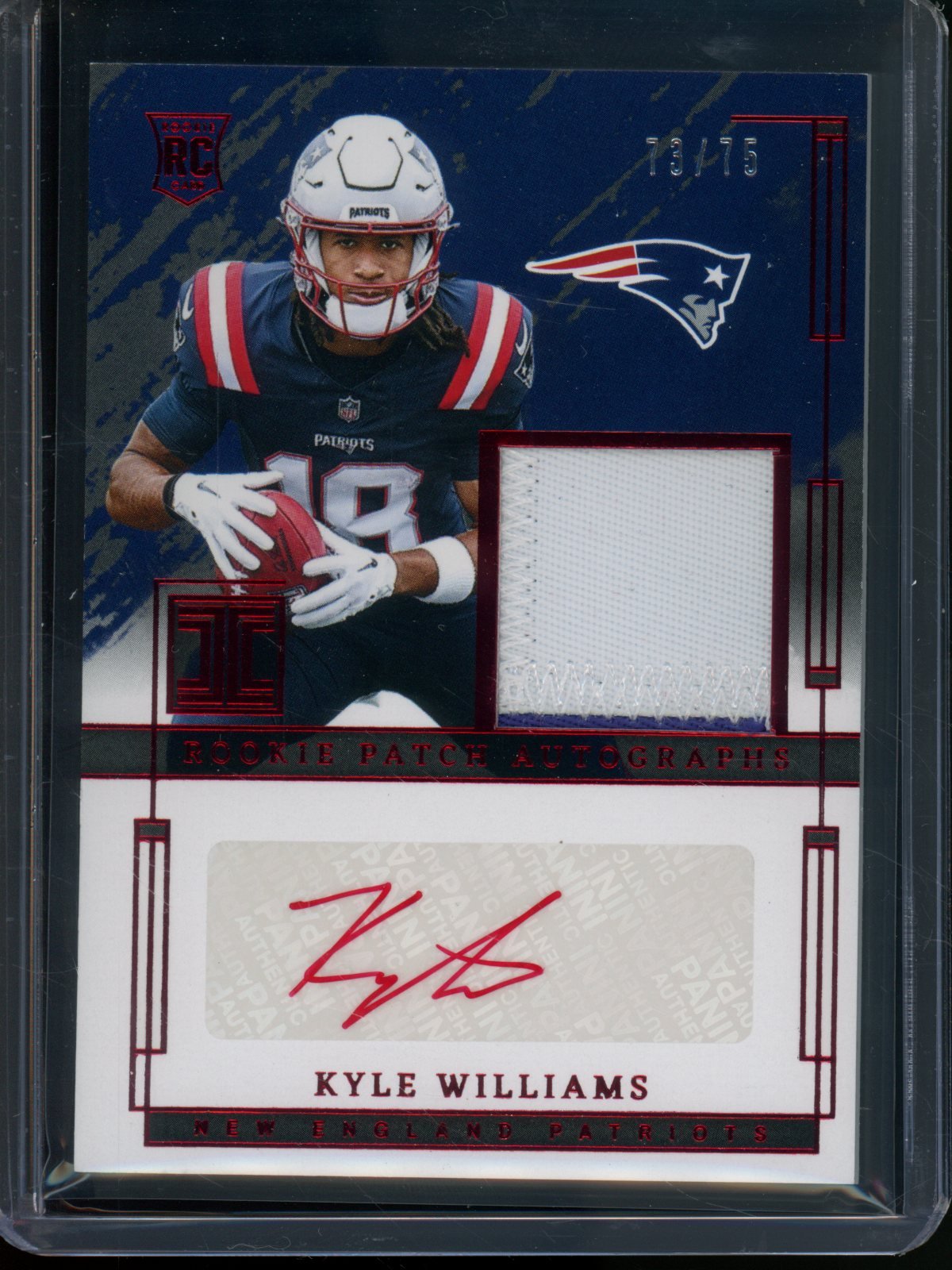 2025 Panini Impeccable Kyle Williams Rookie RC Patch Autograph /75 Patriots - Trading Card Market
