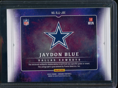 2025 Panini Origins Jaydon Blue Rookie RC Jersey Patch Autograph /25 Cowboys - Trading Card Market