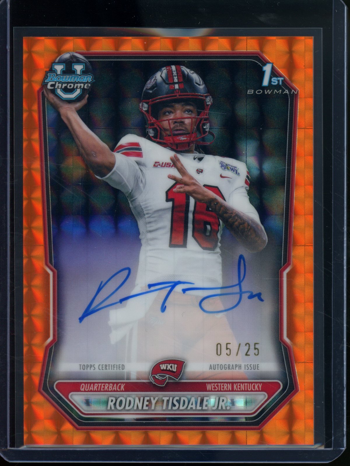 2026 Bowman Chrome Rodney Tisdale Jr. 1st Autograph Orange Geometric Refractor /25 WKU - Trading Card Market