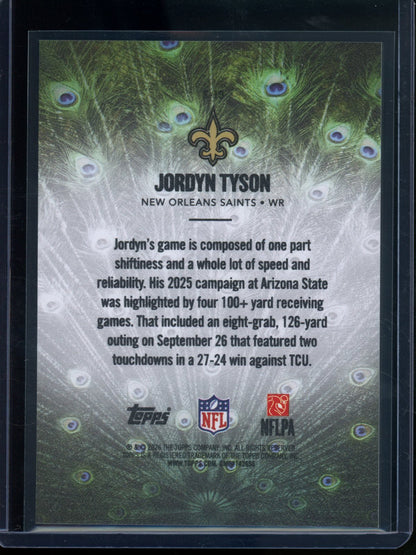 2026 Topps Flagship Jordyn Tyson Rookie RC Peacock SP Saints - Trading Card Market
