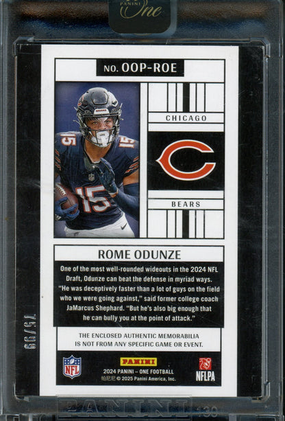 2024 Panini One Rome Odunze Rookie RC Jumbo Jersey Relic Encased /99 Bears - Trading Card Market