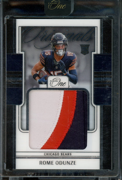 2024 Panini One Rome Odunze Rookie RC Jumbo Jersey Relic Encased /99 Bears - Trading Card Market