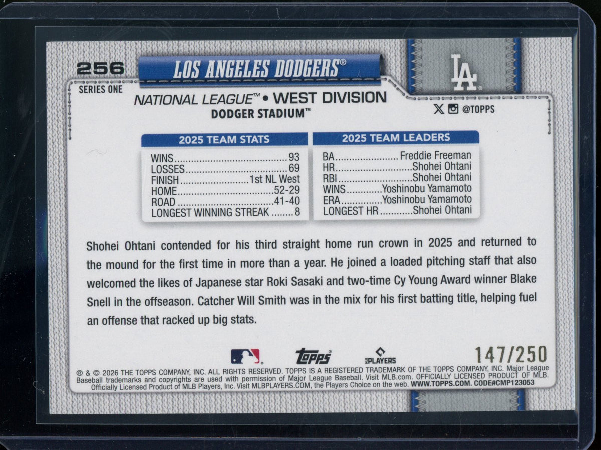 2026 Topps Flagship Dodgers Team Card Purple Foil /250 Dodgers - Trading Card Market