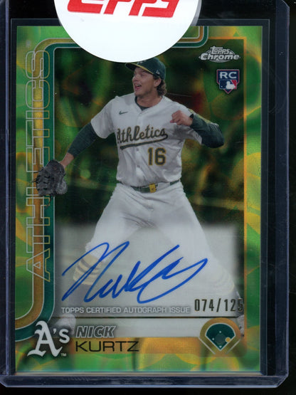 2025 Topps Chrome Nick Kurtz Rookie RC Lava Refractor Autograph /125 Sealed Athletics - Trading Card Market