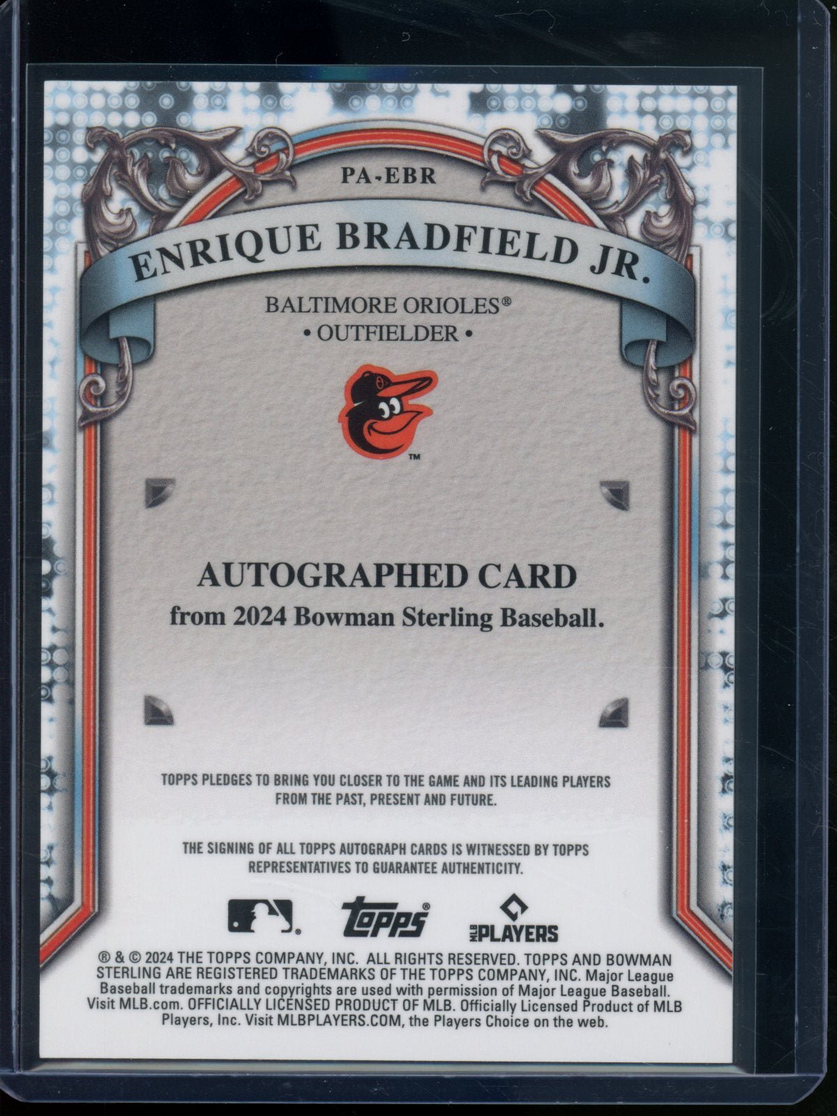 2024 Bowman Sterling Enrique Bradfield Jr. Autograph /100 Orioles - Trading Card Market