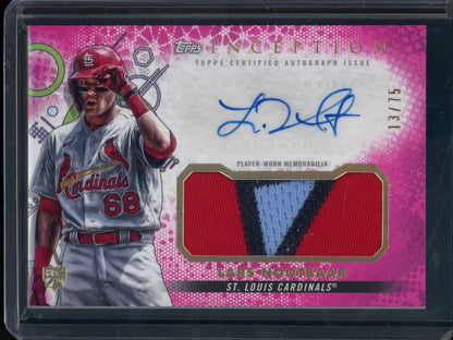 2022 Topps Inception Lars Noorbaar Rookie RC Patch Autograph /75 Cardinals - Trading Card Market
