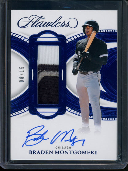 2025 Panini Flawless Braden Montgomery Rookie RC Patch Autograph Sapphire /15 White Sox - Trading Card Market