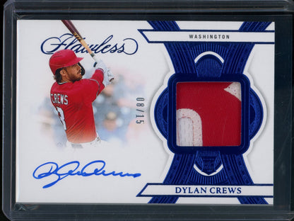 2025 Panini Flawless Dylan Crews Rookie RC Patch Autograph Sapphire /15 Nationals - Trading Card Market