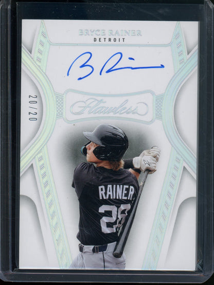 2025 Panini Flawless Bryce Rainer Autograph /20 Tigers