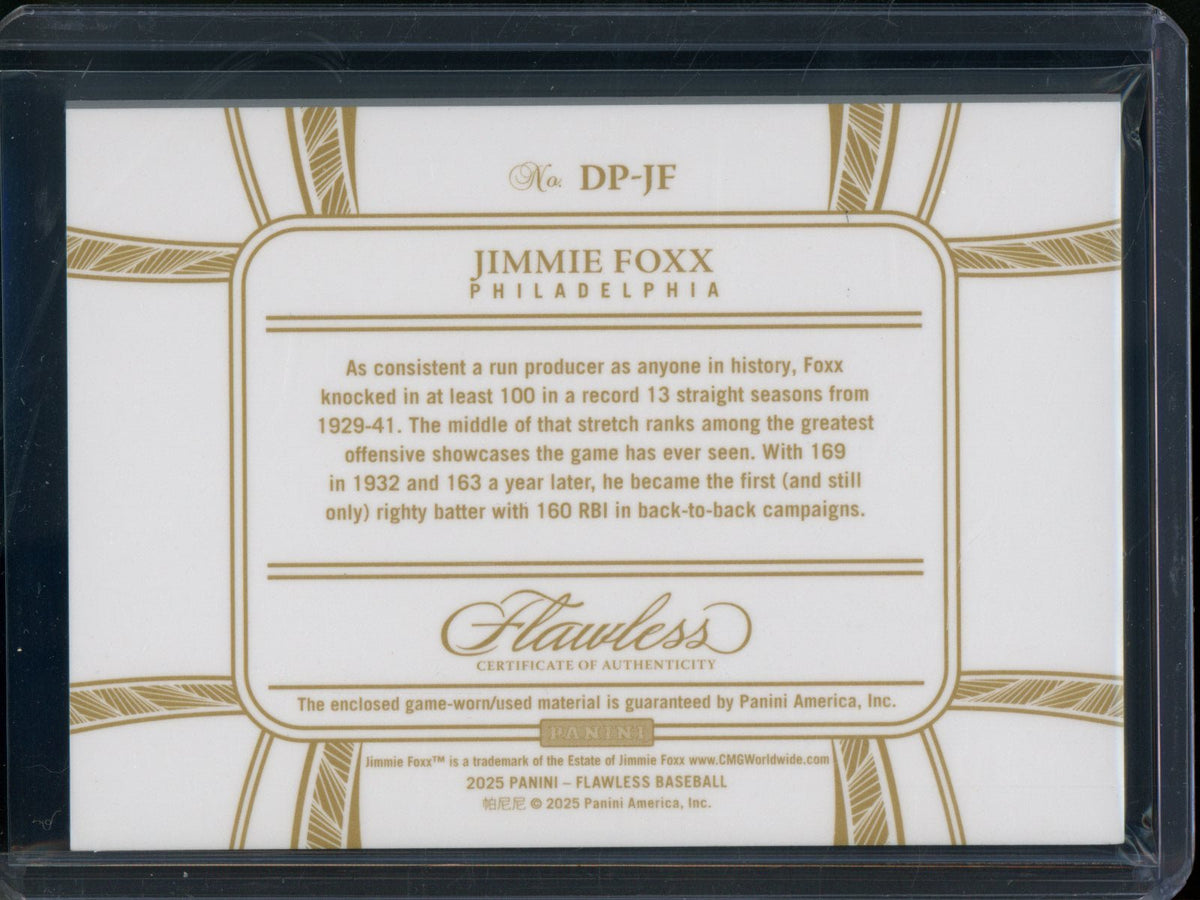 2025 Panini Flawless Jimmie Foxx Dual Bat Relic Ruby /20 Phillies - Trading Card Market
